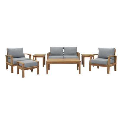 Modway Furniture Marina 7 Piece Outdoor Patio Teak Set by Modway – EEI-1486-NAT-GRY-SET