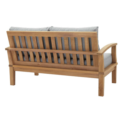 Modway Furniture Marina 7 Piece Outdoor Patio Teak Set by Modway – EEI-1486-NAT-GRY-SET