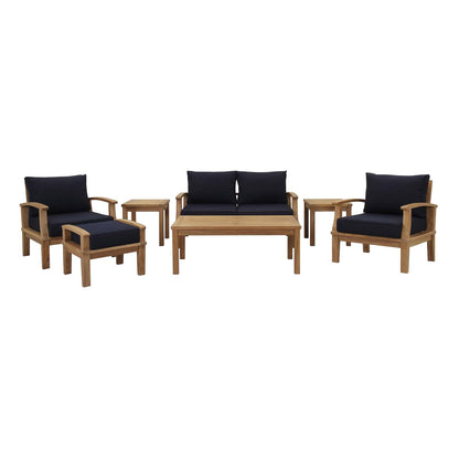 Modway Furniture Marina 7 Piece Outdoor Patio Teak Set by Modway – EEI-1486-NAT-GRY-SET