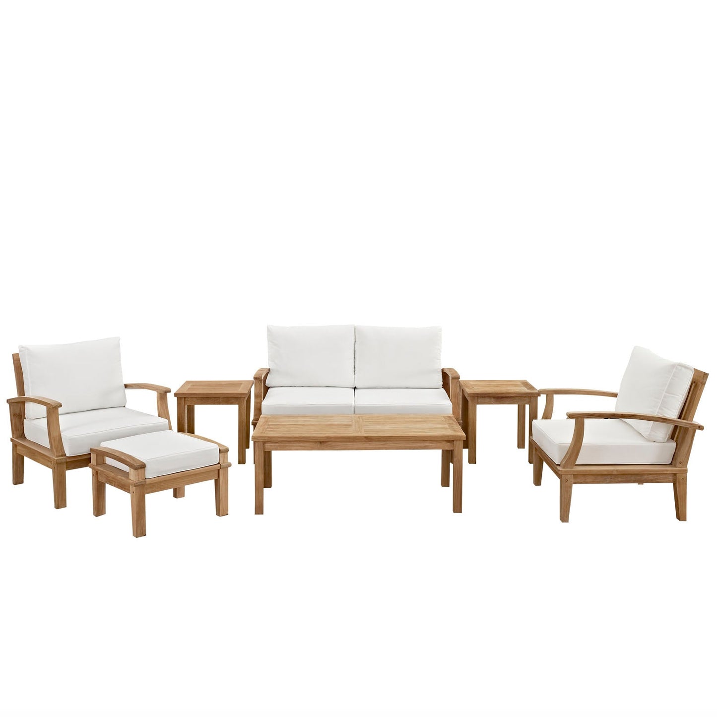 Modway Furniture Marina 7 Piece Outdoor Patio Teak Set by Modway – EEI-1486-NAT-GRY-SET