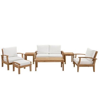 Modway Furniture Marina 7 Piece Outdoor Patio Teak Set by Modway – EEI-1486-NAT-GRY-SET