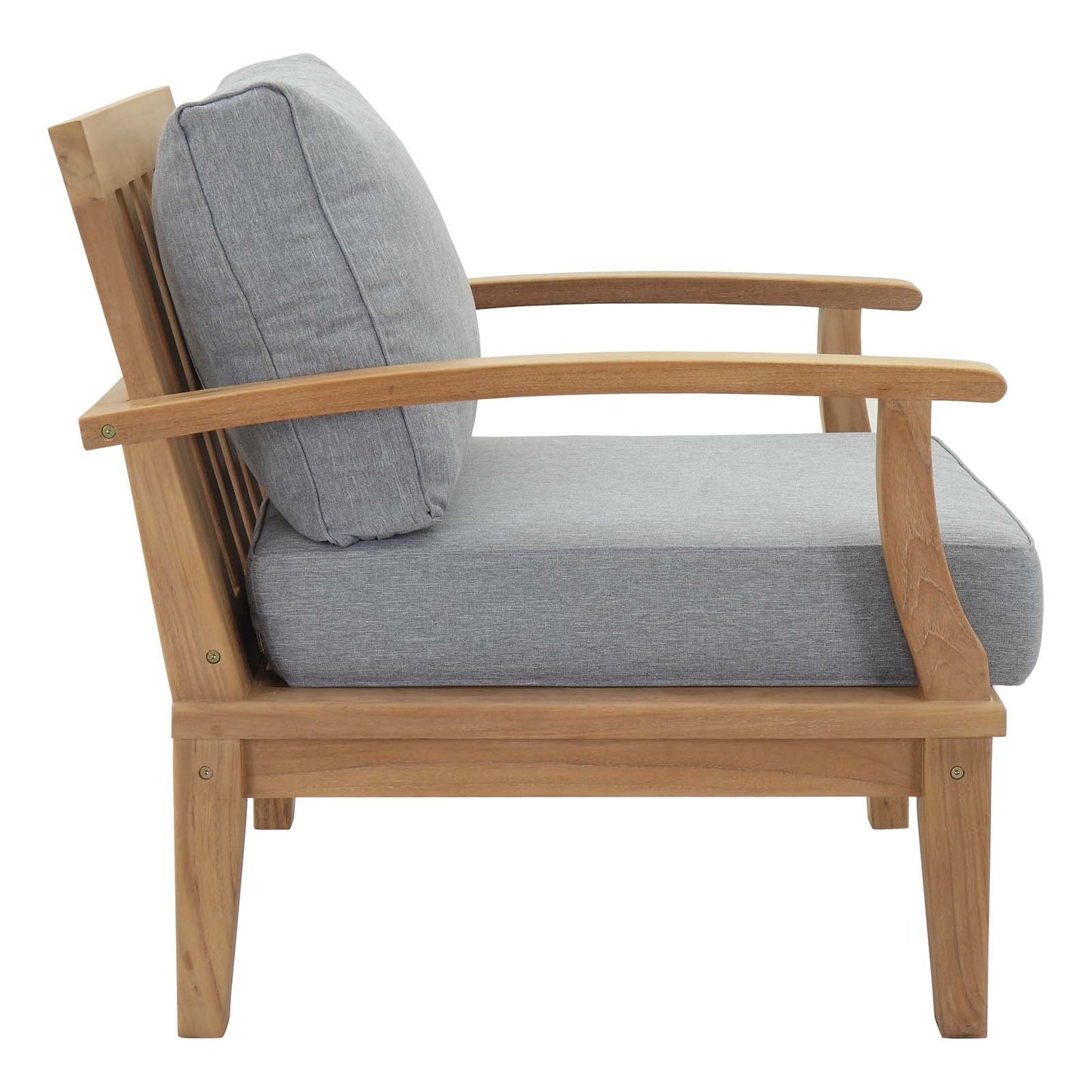 Modway Furniture Marina 3 Piece Outdoor Patio Teak Set – EEI-1487-NAT-GRY-SET