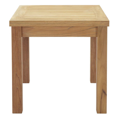 Modway Furniture Marina 3 Piece Outdoor Patio Teak Set – EEI-1487-NAT-GRY-SET