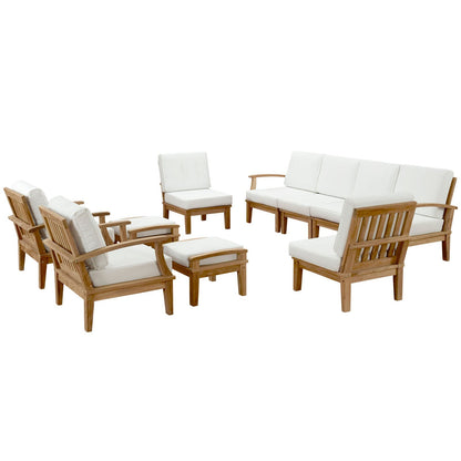 Modway Furniture Marina 10 Piece Outdoor Patio Teak Set by Modway - EEI-1489-NAT-GRY-SET