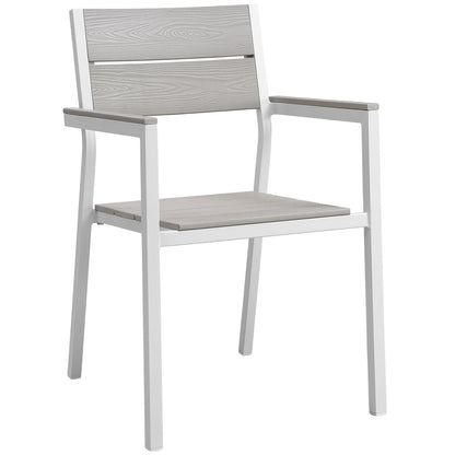 Modway Furniture Maine 7 Piece Outdoor Patio Dining Set - EEI-1749-BRN-GRY-SET