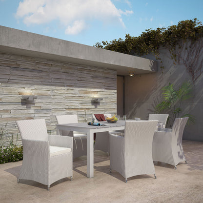 Modway Furniture Junction 7 Piece Outdoor Patio Dining Set by Modway - EEI-1750-BRN-WHI-SET