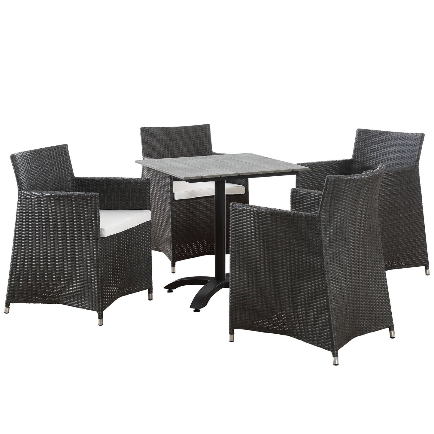 Modway Furniture Junction 5 Piece Outdoor Patio Dining Set - EEI-1760-GRY-WHI-SET