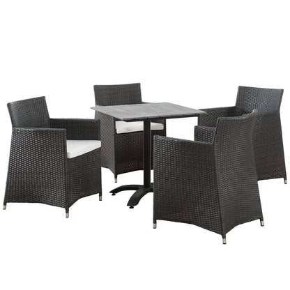 Modway Furniture Junction 5 Piece Outdoor Patio Dining Set - EEI-1760-GRY-WHI-SET
