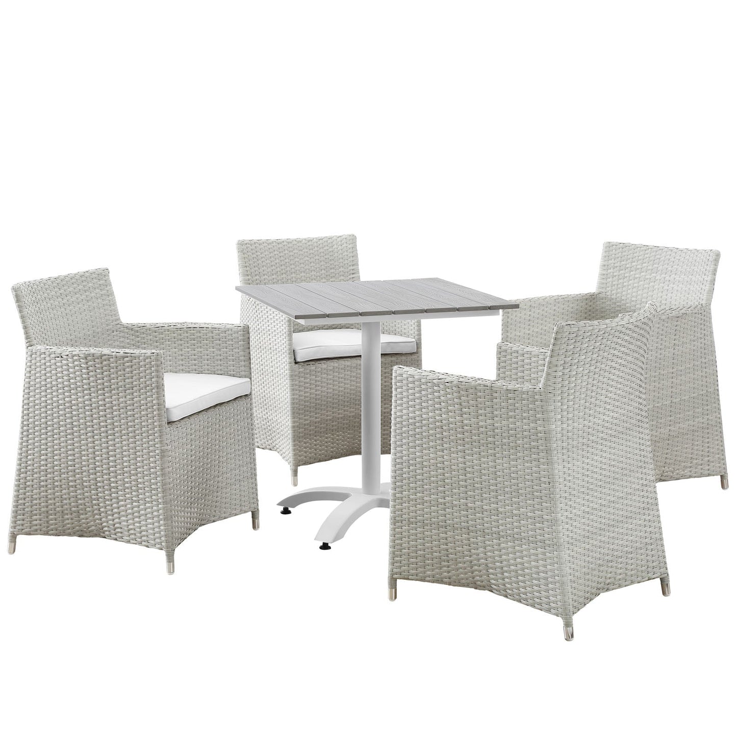 Modway Furniture Junction 5 Piece Outdoor Patio Dining Set - EEI-1760-GRY-WHI-SET