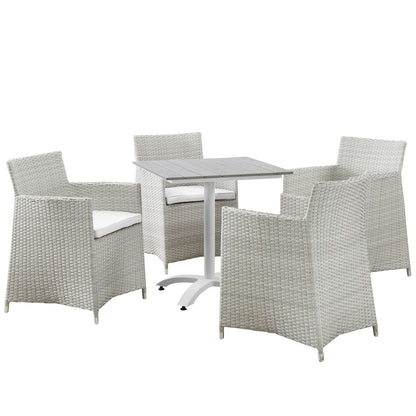 Modway Furniture Junction 5 Piece Outdoor Patio Dining Set - EEI-1760-GRY-WHI-SET