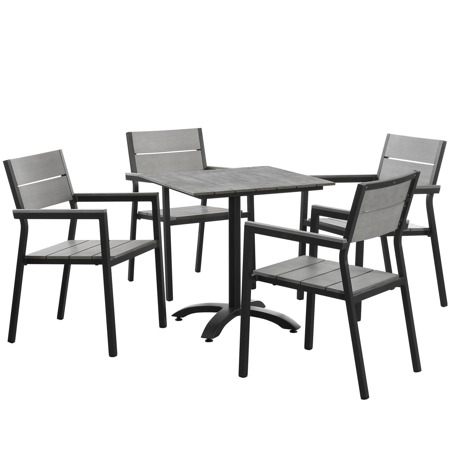 Modway Furniture Maine 5 Piece Outdoor Patio Dining Set - EEI-1761-WHI-LGR-SET