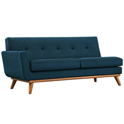 Modway Furniture Engage Left-Arm Upholstered Fabric Loveseat - Stylish Curved Design with Plush Cushions & Tufted Detail - EEI-1795-AZU