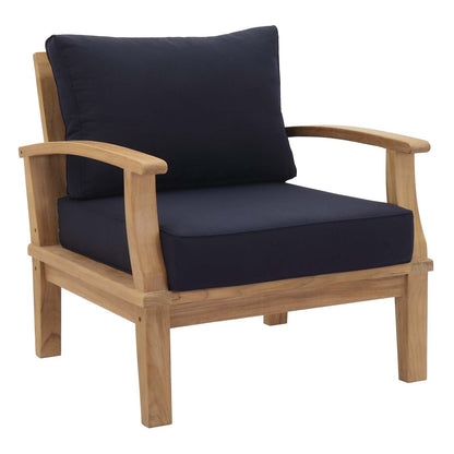 Modway Furniture Marina 6 Piece Outdoor Patio Teak Set by Modway - EEI-1816-NAT-GRY-SET