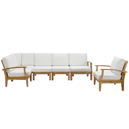 Modway Furniture Marina 6 Piece Outdoor Patio Teak Set by Modway - EEI-1816-NAT-GRY-SET