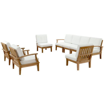Modway Furniture Marina 8 Piece Outdoor Patio Teak Set by Modway – EEI-1817-NAT-GRY-SET