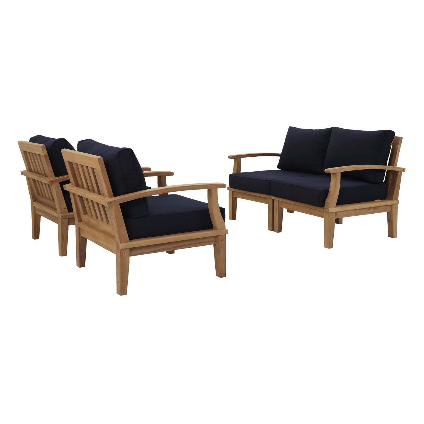 Modway Furniture Marina 4 Piece Outdoor Patio Teak Set by Modway – EEI-1818-NAT-GRY-SET