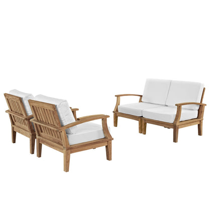 Modway Furniture Marina 4 Piece Outdoor Patio Teak Set by Modway – EEI-1818-NAT-GRY-SET