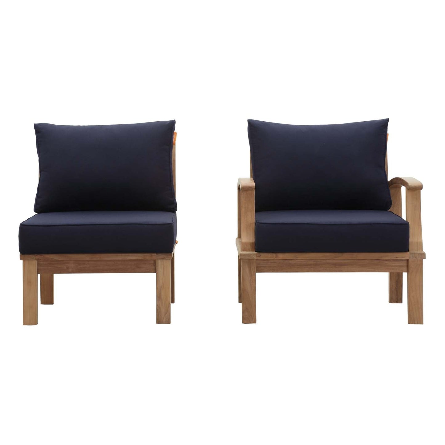 Modway Furniture Marina 2 Piece Outdoor Patio Teak Set – EEI-1823-NAT-GRY-SET