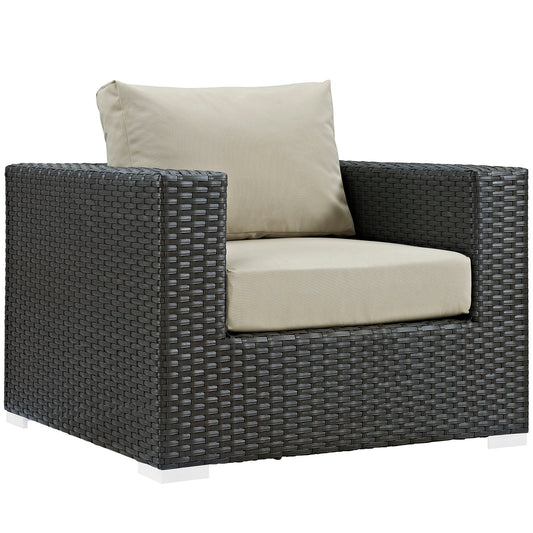 Modway furniture Sojourn Outdoor Patio Sunbrella Armchair - EEI-1850-CHC-BEI