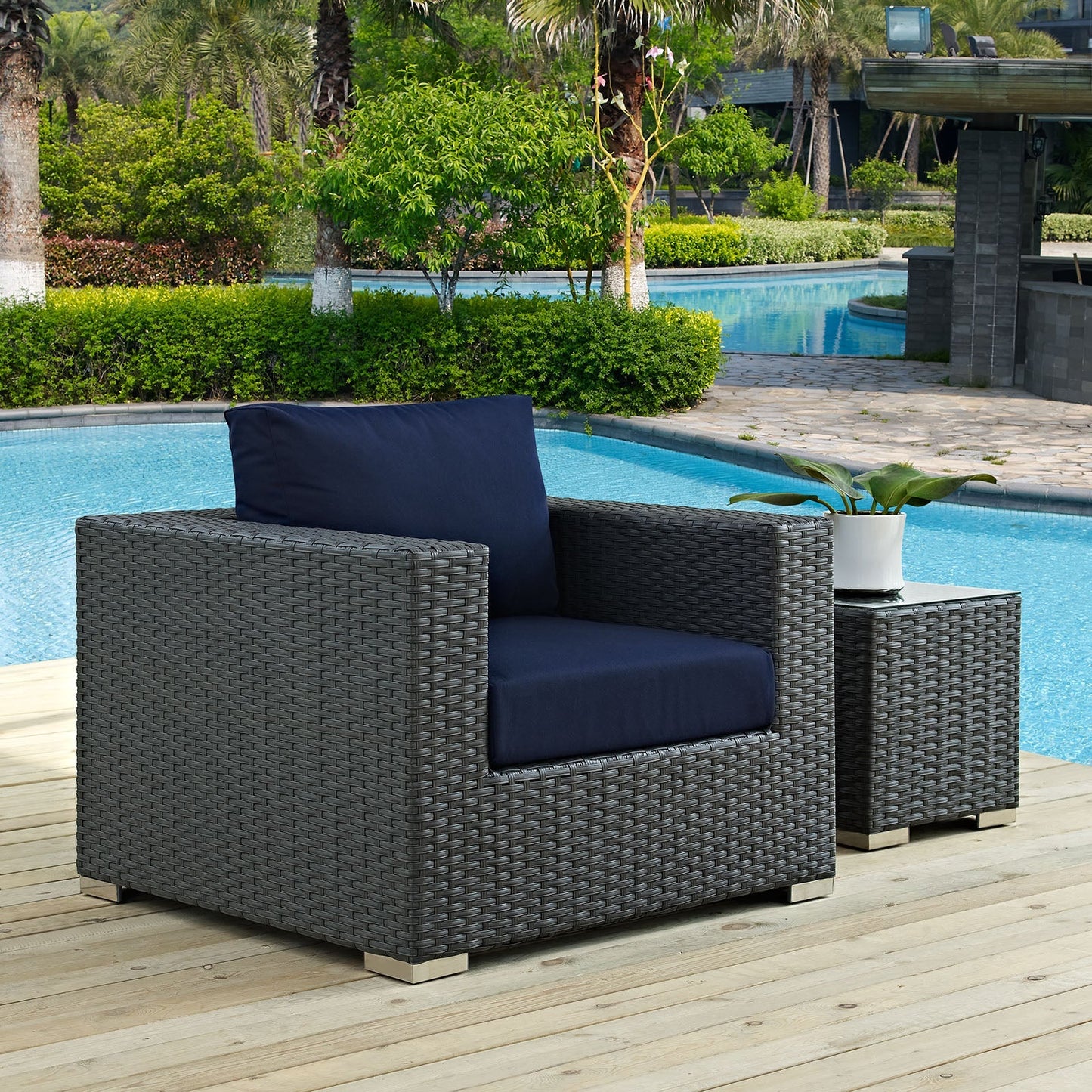 Modway furniture Sojourn Outdoor Patio Sunbrella Armchair - EEI-1850-CHC-BEI