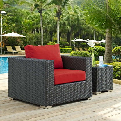 Modway furniture Sojourn Outdoor Patio Sunbrella Armchair - EEI-1850-CHC-BEI