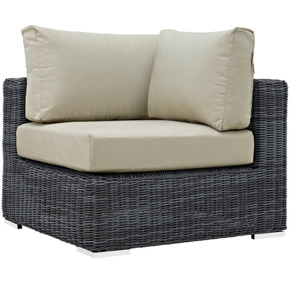 Modway Furniture Summon Outdoor Patio Sunbrella Corner - EEI-1870-GRY-BEI