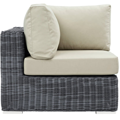 Modway Furniture Summon Outdoor Patio Sunbrella Corner - EEI-1870-GRY-BEI