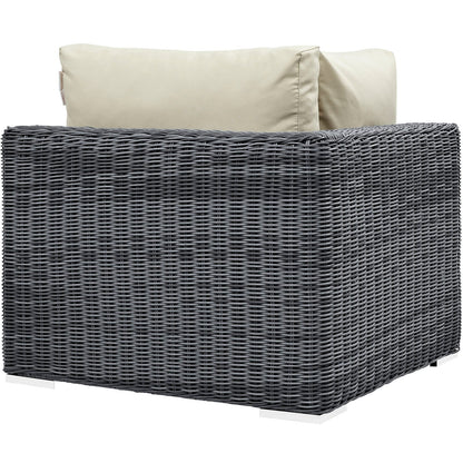 Modway Furniture Summon Outdoor Patio Sunbrella Corner - EEI-1870-GRY-BEI
