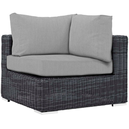 Modway Furniture Summon Outdoor Patio Sunbrella Corner - EEI-1870-GRY-BEI
