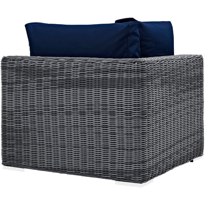Modway Furniture Summon Outdoor Patio Sunbrella Corner - EEI-1870-GRY-BEI