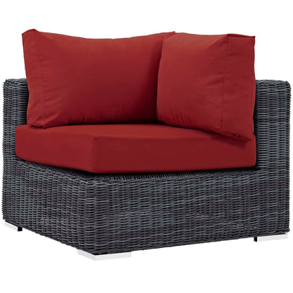 Modway Furniture Summon Outdoor Patio Sunbrella Corner - EEI-1870-GRY-BEI
