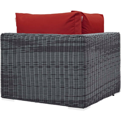 Modway Furniture Summon Outdoor Patio Sunbrella Corner - EEI-1870-GRY-BEI