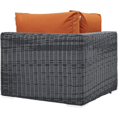 Modway Furniture Summon Outdoor Patio Sunbrella Corner - EEI-1870-GRY-BEI