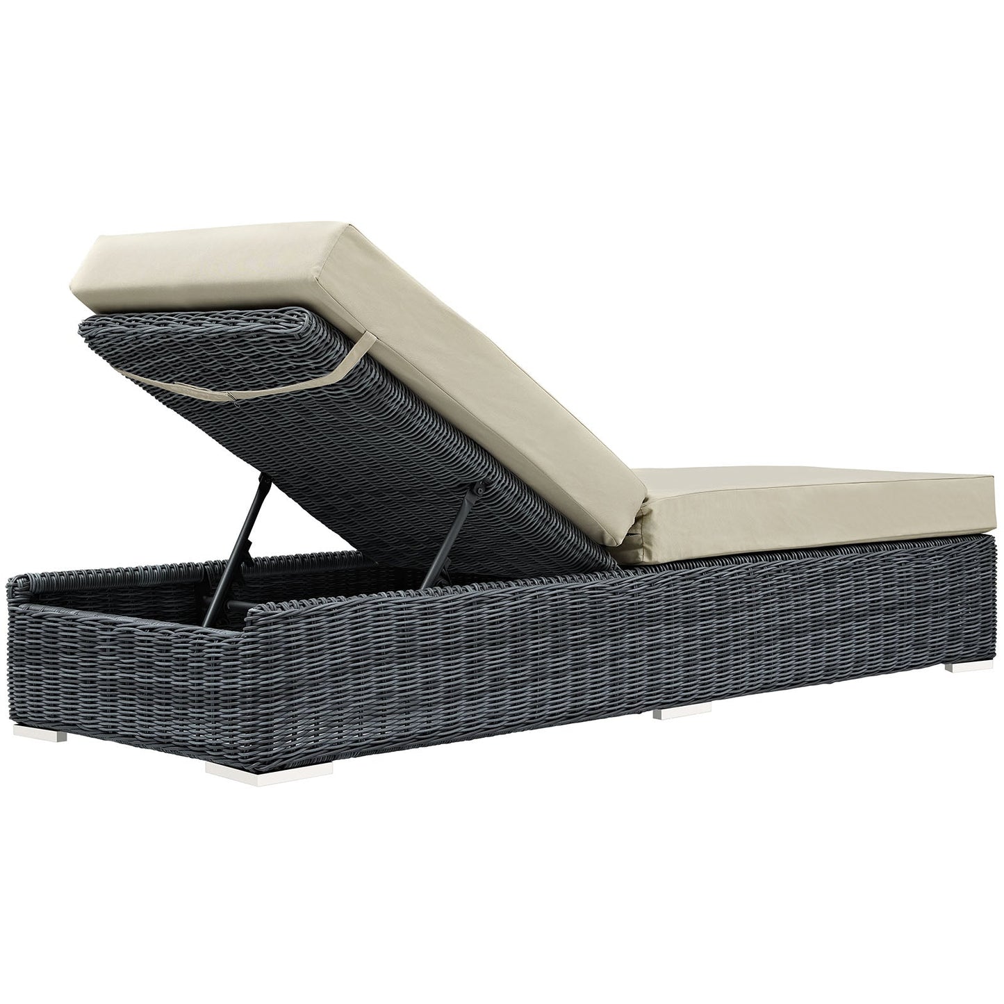 Modway Furniture Summon Outdoor Patio Sunbrella® Chaise Lounge - EEI-1876-GRY-BEI