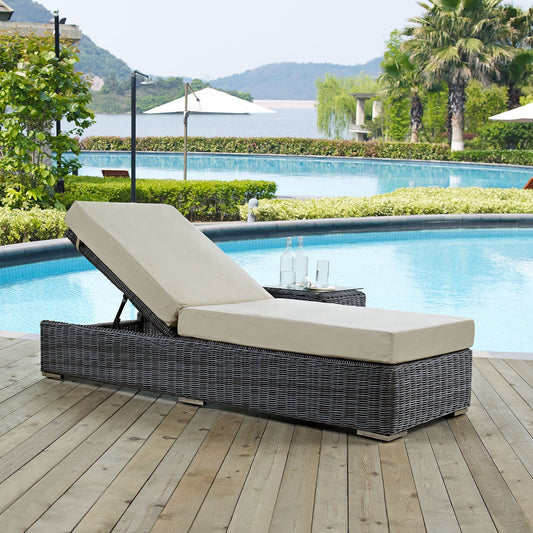 Modway Furniture Summon Outdoor Patio Sunbrella® Chaise Lounge - EEI-1876-GRY-BEI