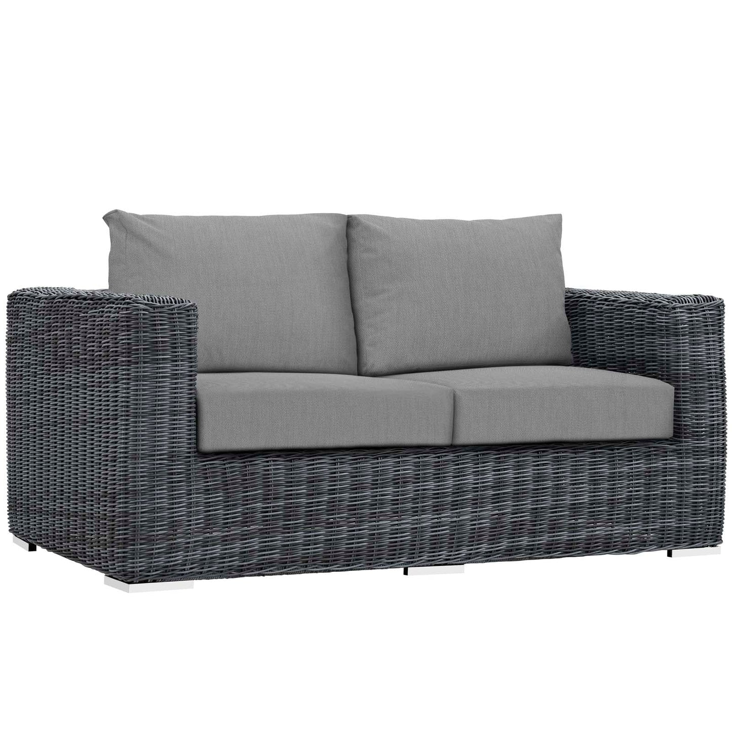 Modway Furniture Summon 5 Piece Outdoor Patio Sunbrella Sectional Set by Modway - EEI-1893-GRY-BEI-SET