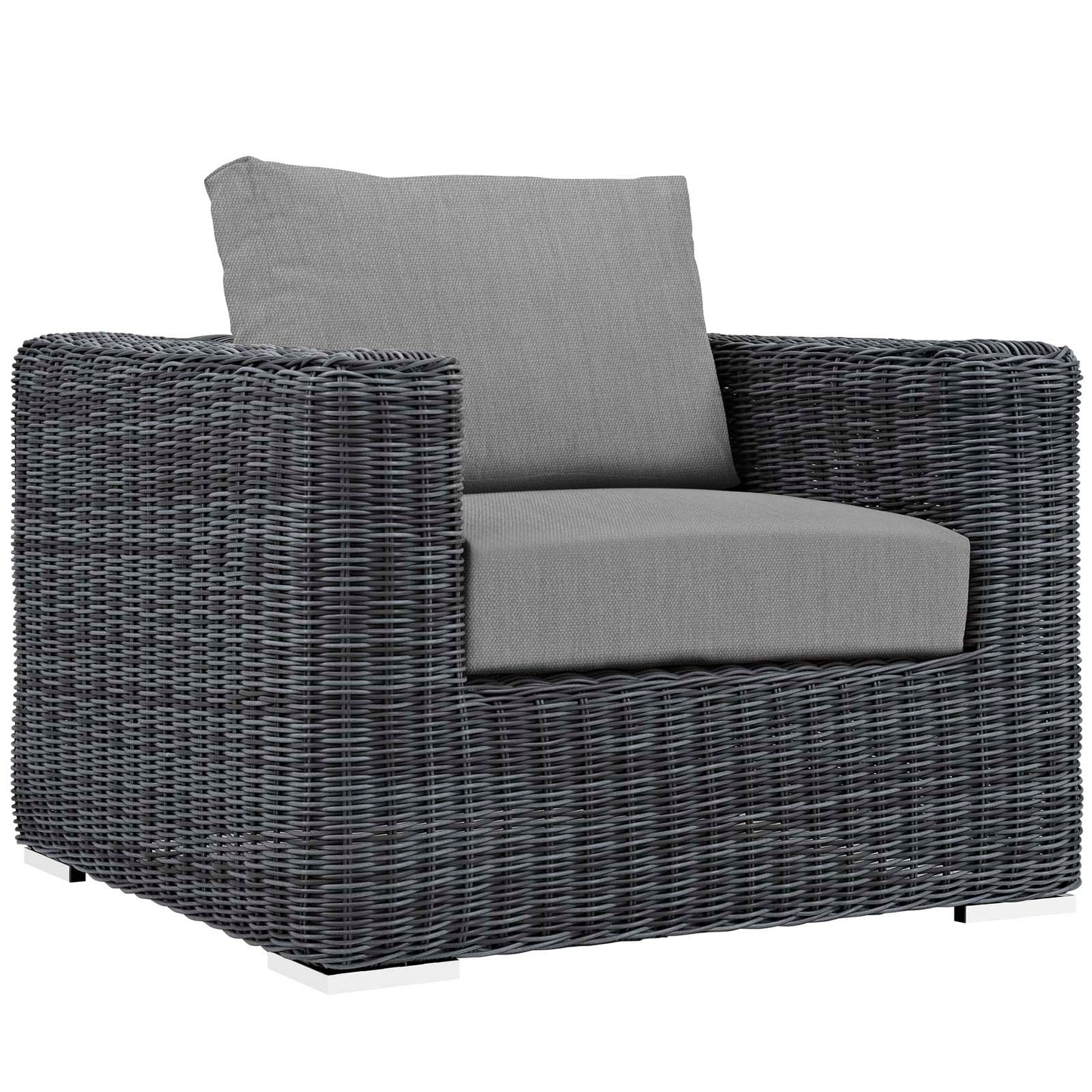 Modway Furniture Summon 5 Piece Outdoor Patio Sunbrella Sectional Set by Modway - EEI-1893-GRY-BEI-SET