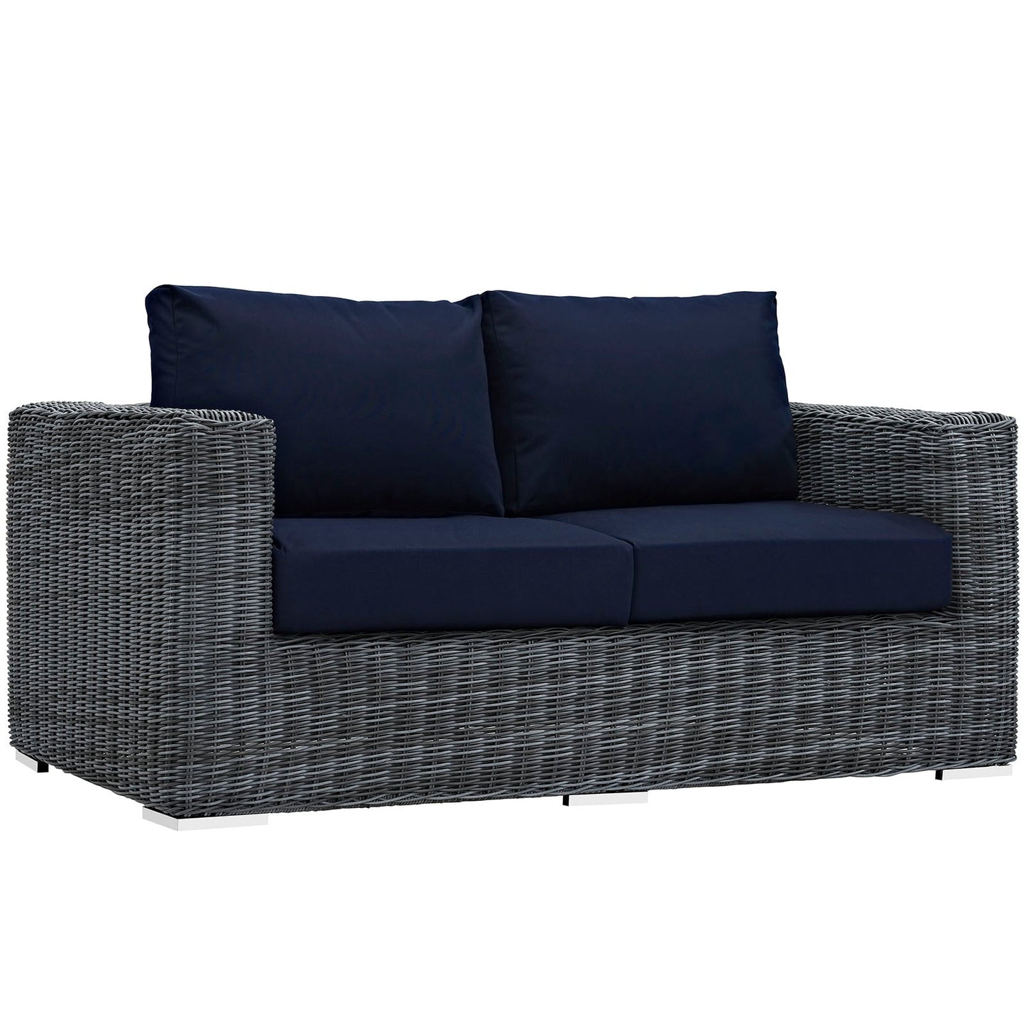 Modway Furniture Summon 5 Piece Outdoor Patio Sunbrella Sectional Set by Modway - EEI-1893-GRY-BEI-SET