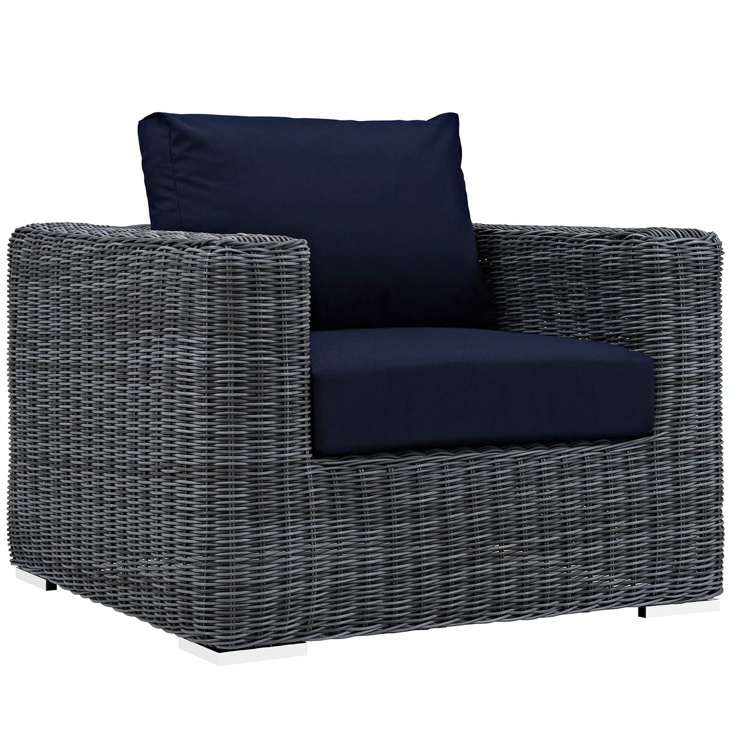 Modway Furniture Summon 5 Piece Outdoor Patio Sunbrella Sectional Set by Modway - EEI-1893-GRY-BEI-SET