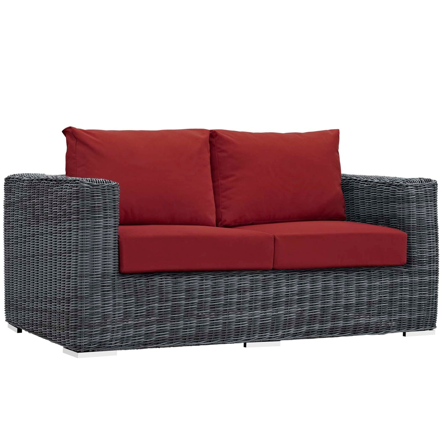 Modway Furniture Summon 5 Piece Outdoor Patio Sunbrella Sectional Set by Modway - EEI-1893-GRY-BEI-SET