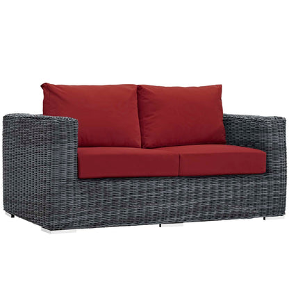 Modway Furniture Summon 5 Piece Outdoor Patio Sunbrella Sectional Set by Modway - EEI-1893-GRY-BEI-SET