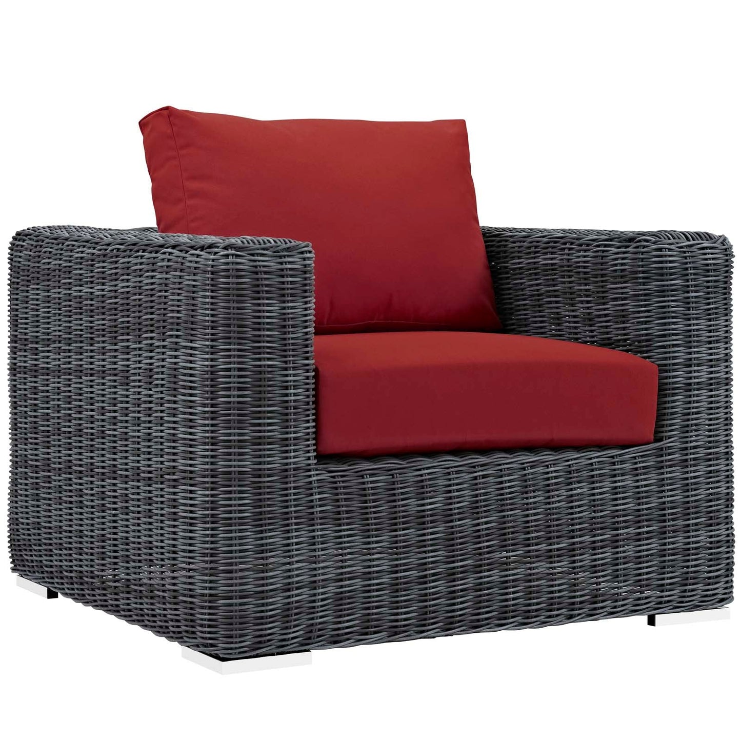 Modway Furniture Summon 5 Piece Outdoor Patio Sunbrella Sectional Set by Modway - EEI-1893-GRY-BEI-SET
