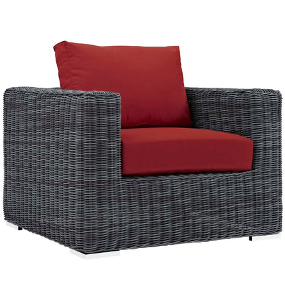 Modway Furniture Summon 5 Piece Outdoor Patio Sunbrella Sectional Set by Modway - EEI-1893-GRY-BEI-SET