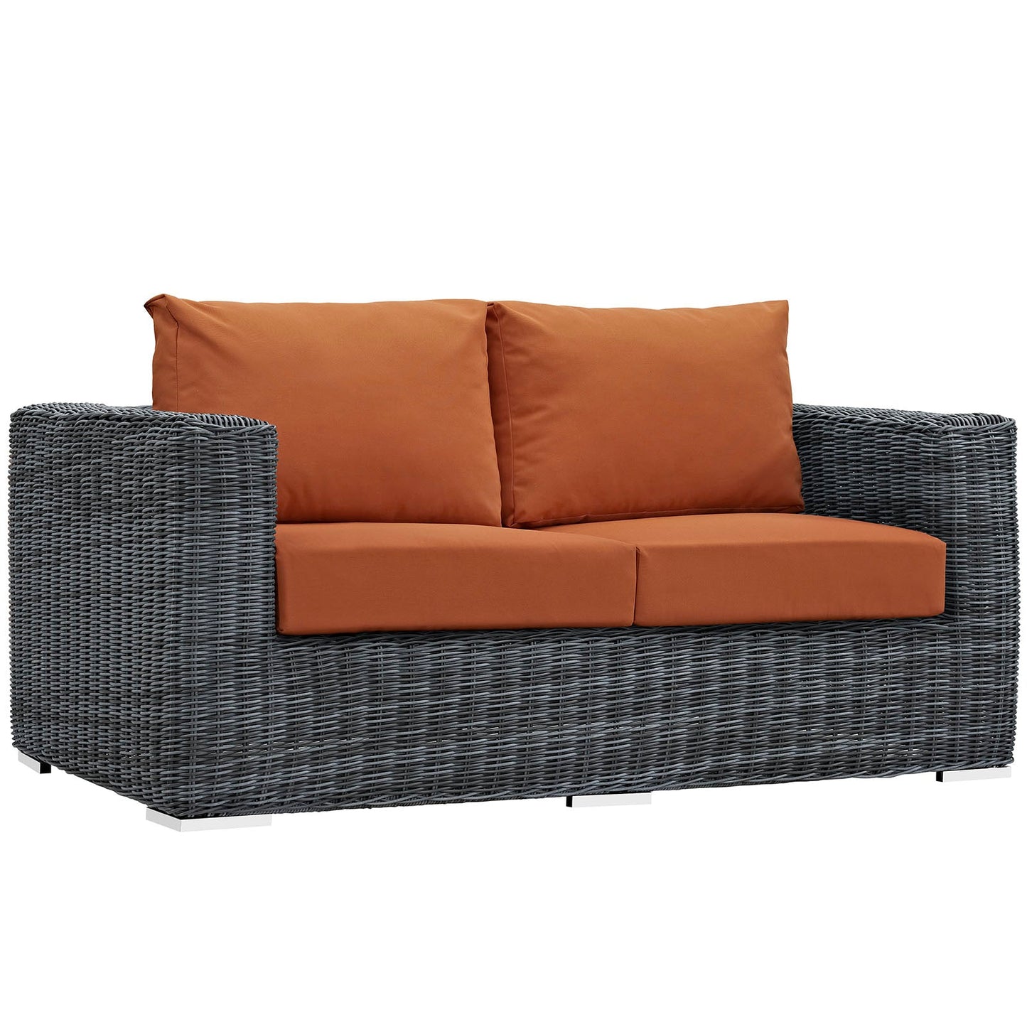 Modway Furniture Summon 5 Piece Outdoor Patio Sunbrella Sectional Set by Modway - EEI-1893-GRY-BEI-SET