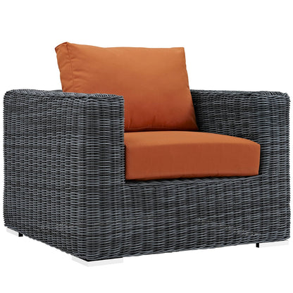 Modway Furniture Summon 5 Piece Outdoor Patio Sunbrella Sectional Set by Modway - EEI-1893-GRY-BEI-SET