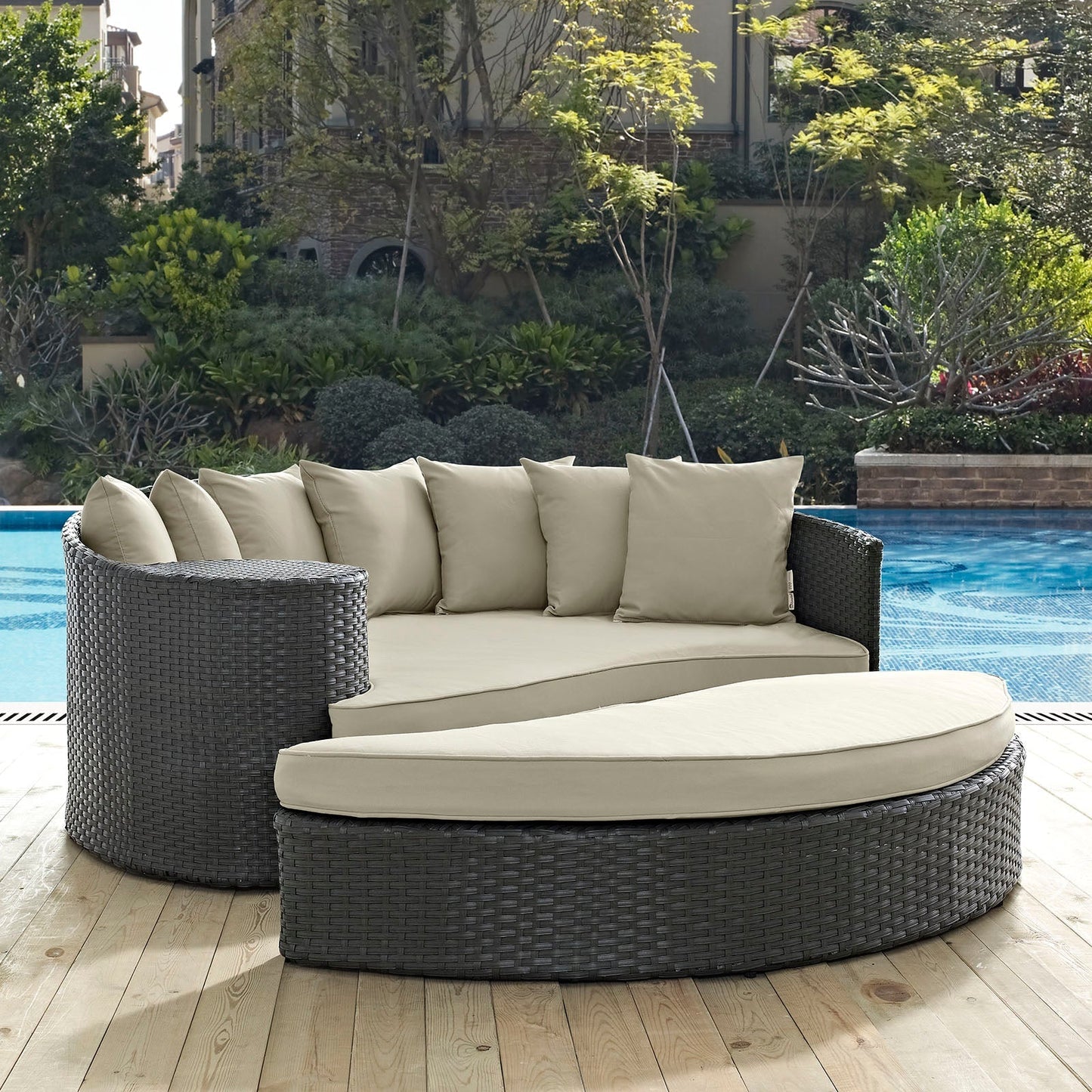 Modway Furniture Sojourn Outdoor Patio Sunbrella Daybed by Modway – EEI-1982-CHC-BEI