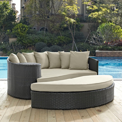 Modway Furniture Sojourn Outdoor Patio Sunbrella Daybed by Modway – EEI-1982-CHC-BEI
