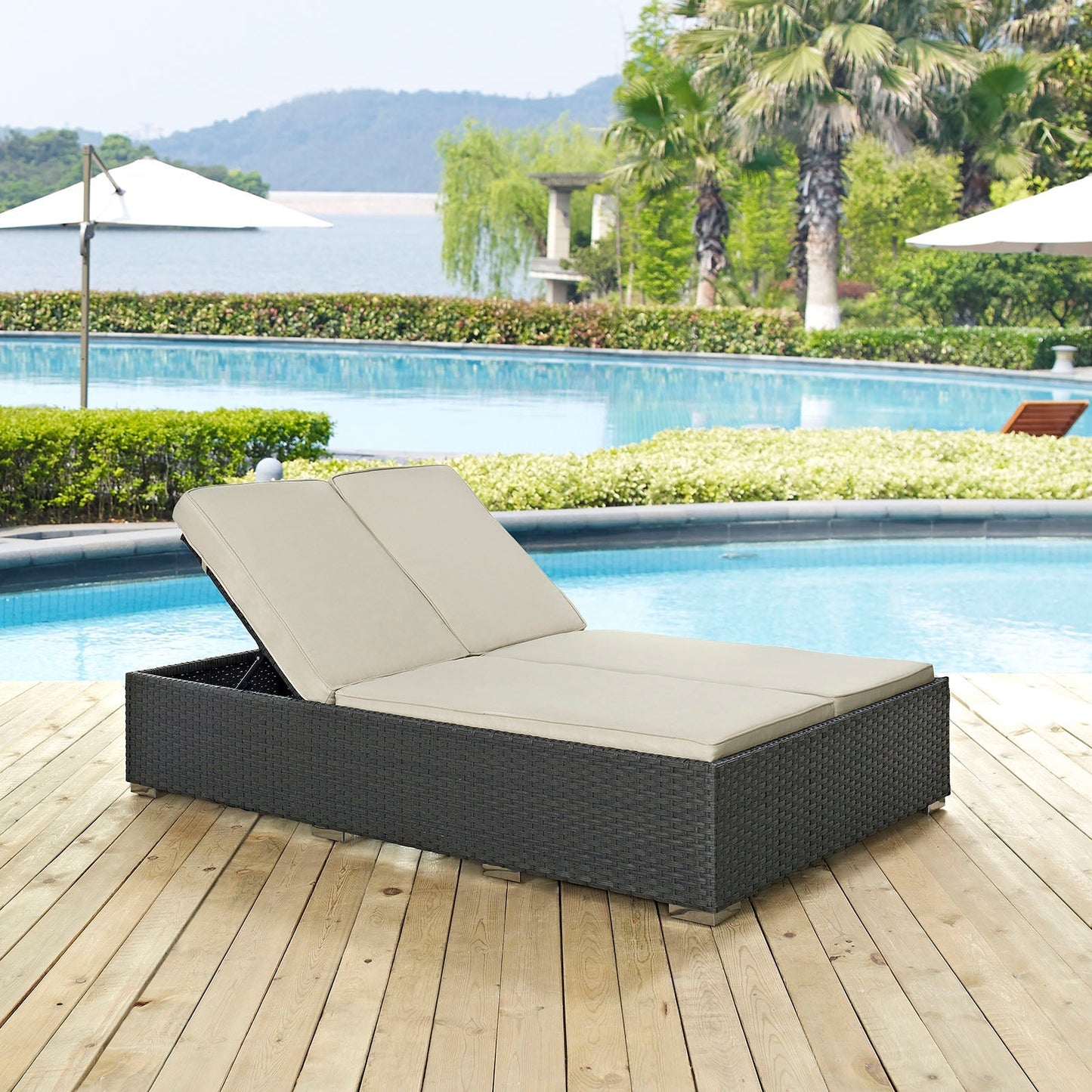Modway Sojourn Outdoor Patio Sunbrella® Double Chaise