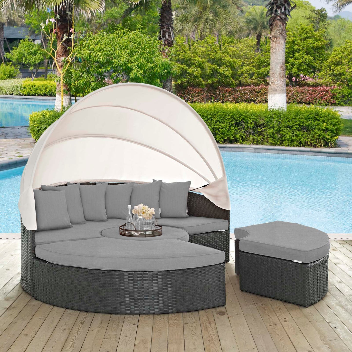 Modway Furniture Sojourn Outdoor Patio Sunbrella Daybed by Modway – EEI-1986-CHC-GRY