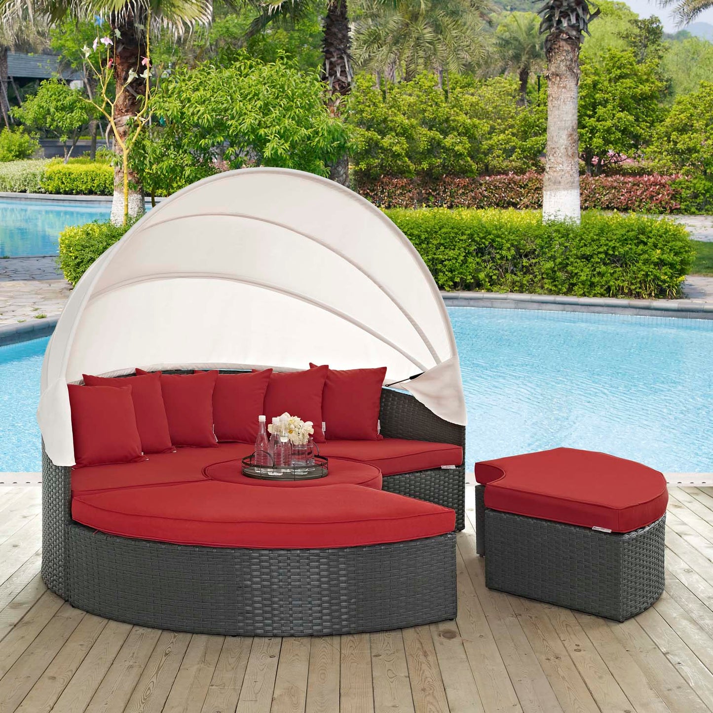 Modway Furniture Sojourn Outdoor Patio Sunbrella Daybed by Modway – EEI-1986-CHC-GRY